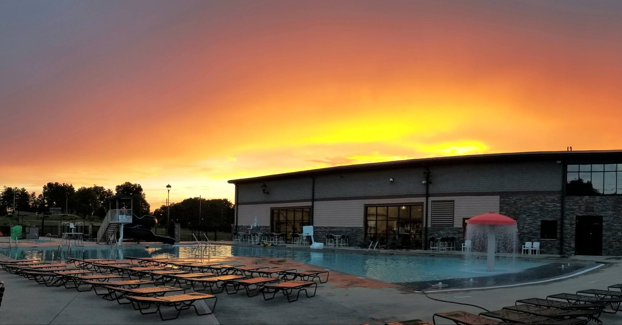 Pool at sunset at The Club Bristol